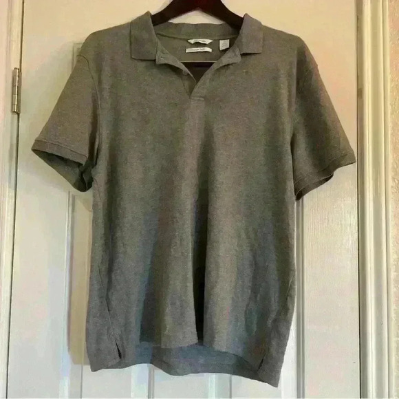 Calvin Klein  Short Sleeve Polo Gray Shirt Size Large - Picture 1 of 3